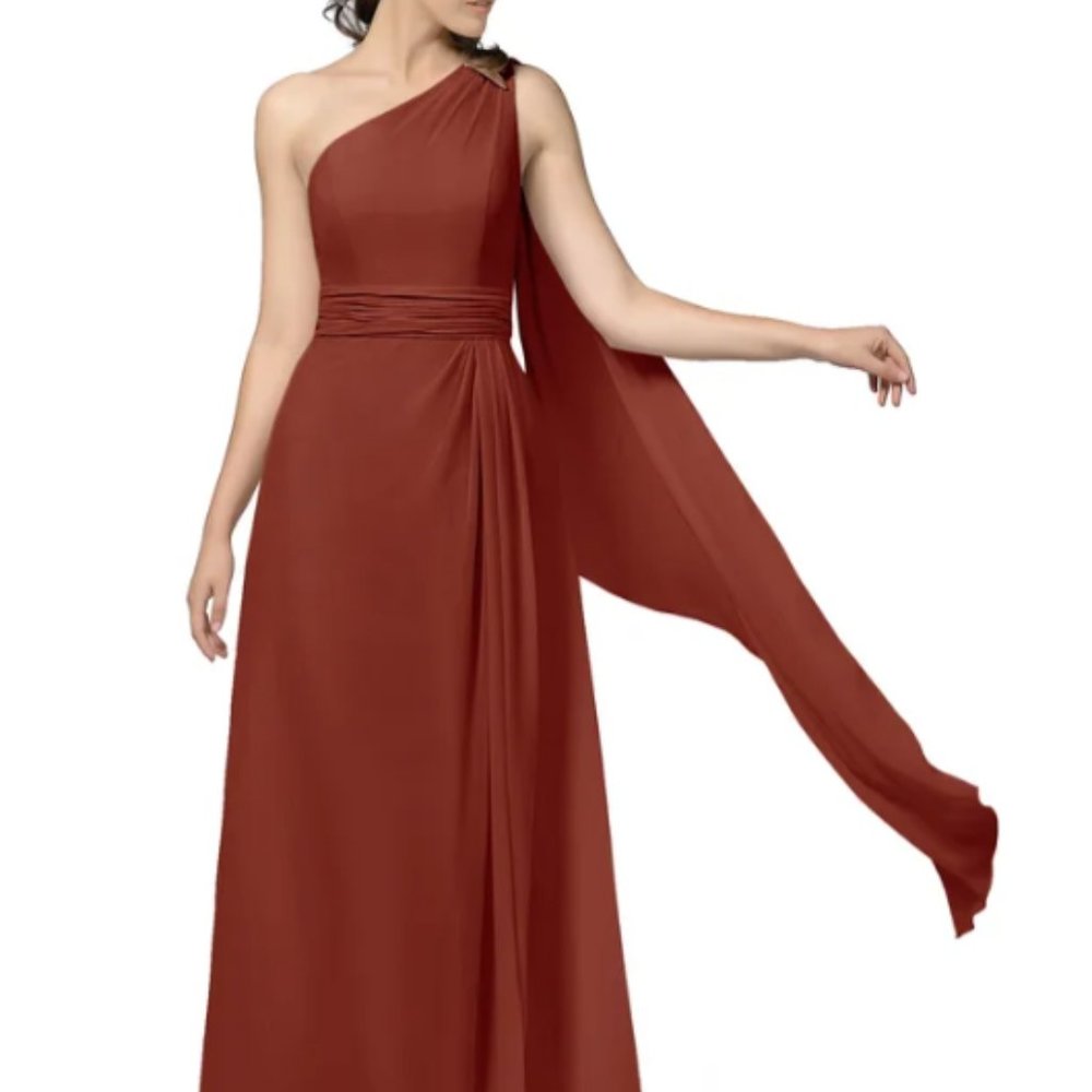 Azazie Cleo Terracotta Bridesmaid Dress